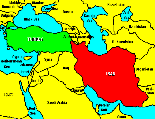 turkey_iran map